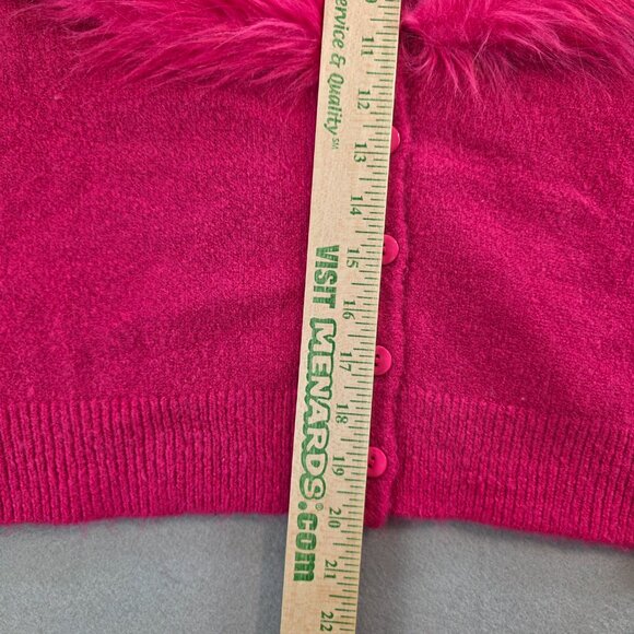 Dolls Kill Sugar Thrillz Marabou Fur Trim Cardigan Sweater Deep Scoop Neck 1X - Picture 7 of 11